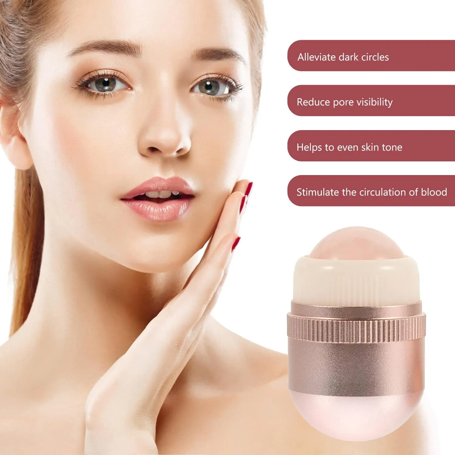 FRCOLOR 1set Jade Roller Facial Eye Care Tool Cooling Effect Volcanic for Skin Tightening and Relaxation Present for
