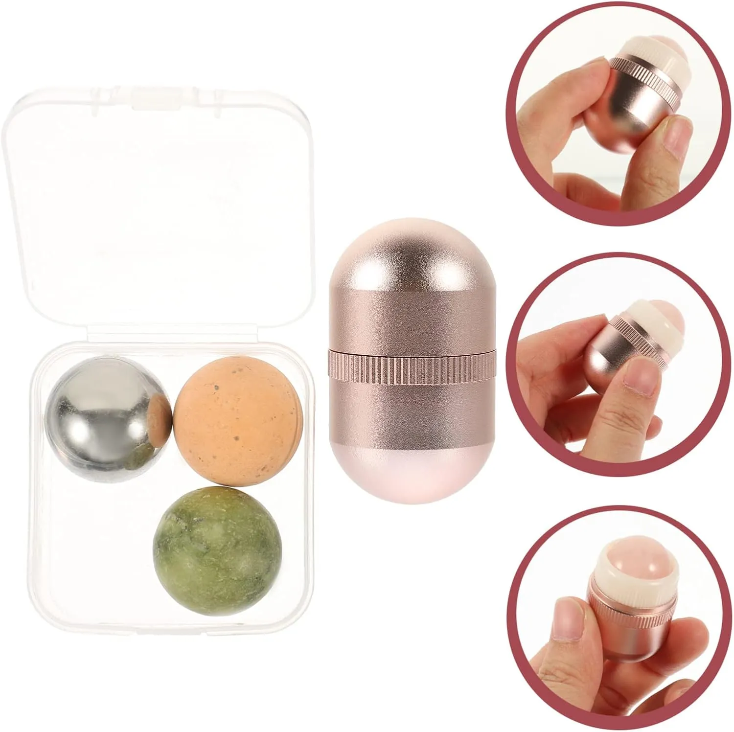 FRCOLOR 1set Jade Roller Facial Eye Care Tool Cooling Effect Volcanic for Skin Tightening and Relaxation Present for