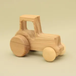 Free Shipping Handmade Natural Wooden Tractor: Eco-Friendly Gift with Montessori and Waldorf Educational Influence, Lotes Toys Baby Gift