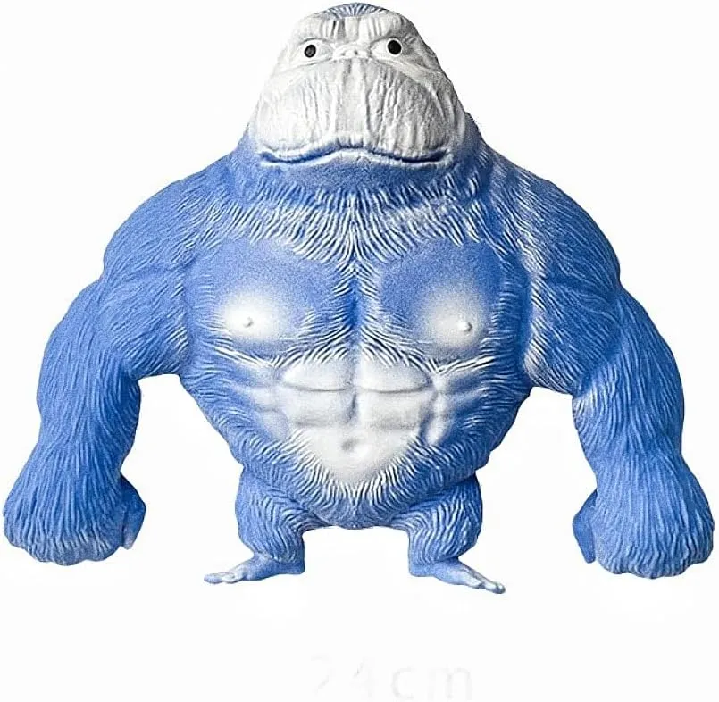 Funny Splat Gorilla Stress Relief Toys Gorilla Squeeze Toy,Cute Gorilla Man Sensory Stress Toy Reduce Irritability for All Ages （Blue）