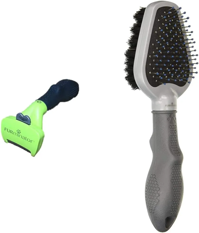 FURminator Small Dog Undercoat Deshedding Tool Dual Grooming Brush