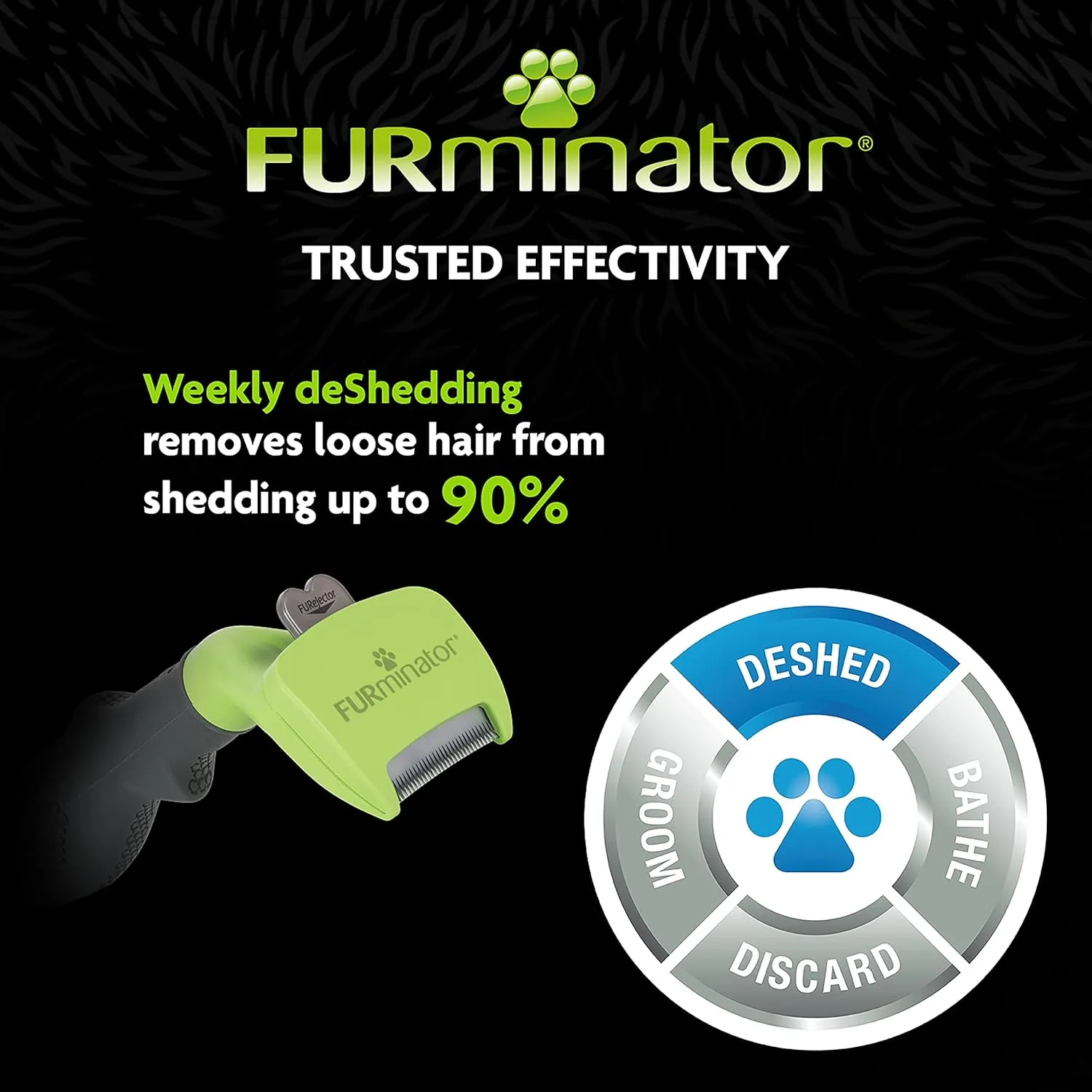 FURminator Undercoat deShedding Tool for Small Long Hair Dogs 4.5-9 kg