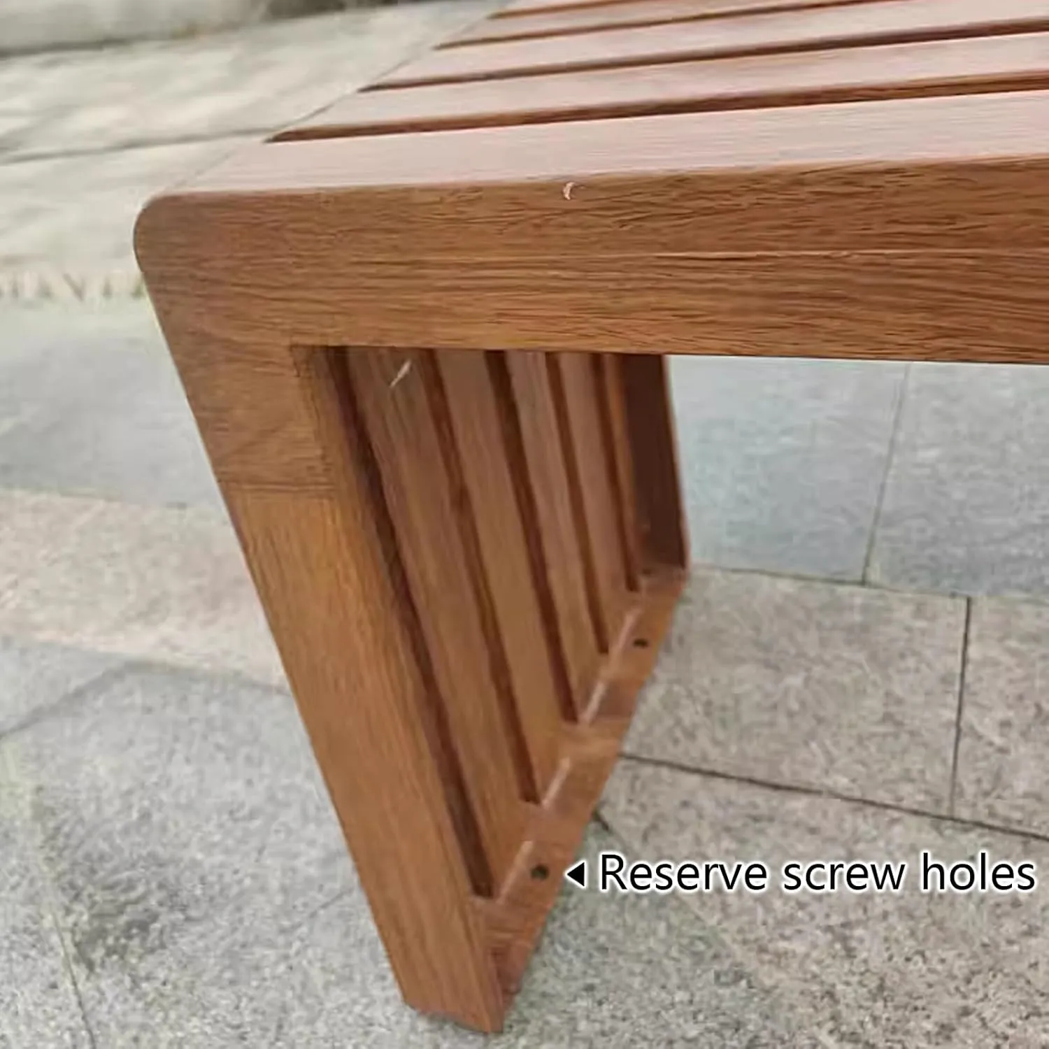Galvanized Steel Outdoor Park Chair Without Backrest Outdoor Benches Weatherproof Wood Grain Transfer Process Garden Bench for Campus, Community, Scenic Spot(Natural,100 * 40 * 45cm)