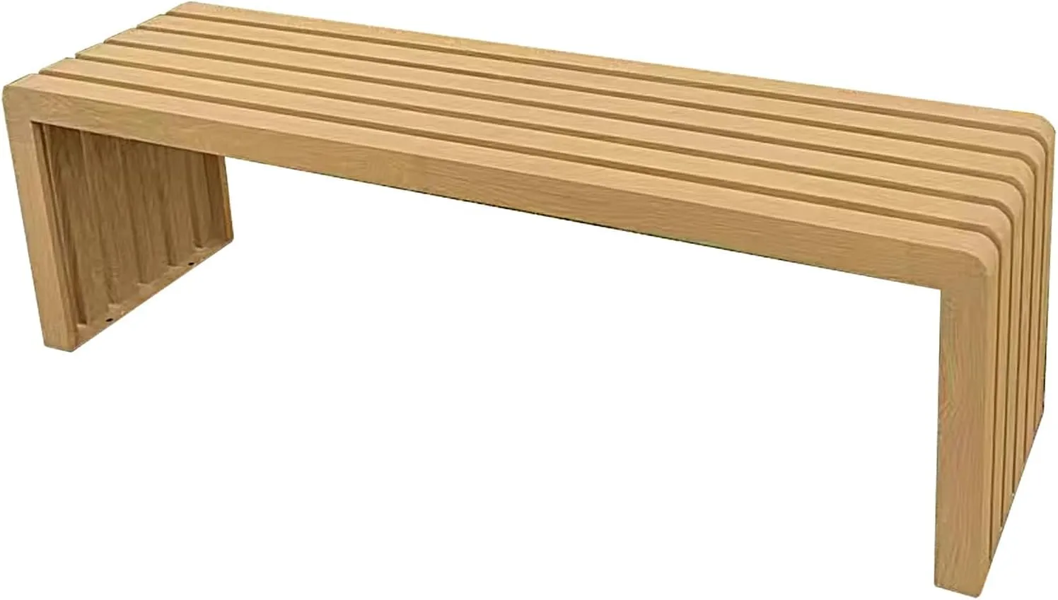 Galvanized Steel Outdoor Park Chair Without Backrest Outdoor Benches Weatherproof Wood Grain Transfer Process Garden Bench for Campus, Community, Scenic Spot(Natural,100 * 40 * 45cm)