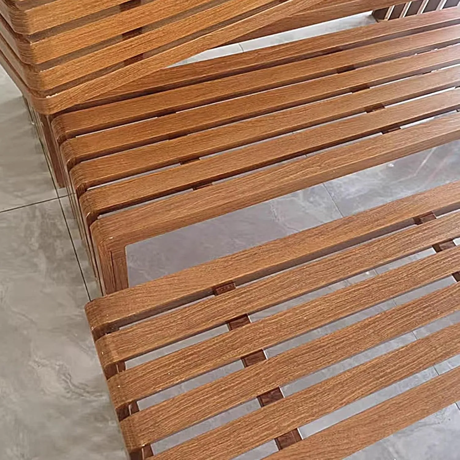 Galvanized Steel Outdoor Park Chair Without Backrest Outdoor Benches Weatherproof Wood Grain Transfer Process Garden Bench for Campus, Community, Scenic Spot(Natural,100 * 40 * 45cm)