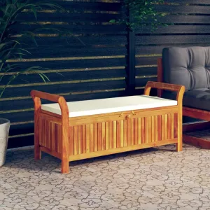 Garden Storage Bench Cream White Patio Furniture