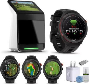Garmin Approach R50 Premium Golf Launch Monitor and Simulators with Carrying Case, Advanced Ball and Club Metrics   Garmin Approach S70 Premium GPS Golf Watch, Black (47mm) Bundle