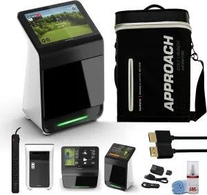 Garmin Approach R50 Premium Golf Launch Monitor and Simulators with Carrying Case, Advanced Ball and Club Metrics with A Built-in 10” Color Touchscreen Display Bundle   More Accessories
