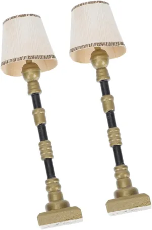 Garneck 5sets 2pcs Miniature Floor Lamp Dollhouse Decor Safe Model Compact Design for Mini House Decoration Adds Warmth to House Atmosphere 2pcs*5