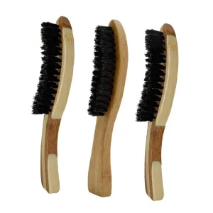 Gatuida 3pcs Natural Boar Bristle Beard Brushes Wooden Grooming Tools for Men for Daily Beard Care and Travel Distributes Balm Random Style