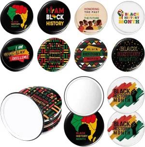Geetery 60 Pcs Juneteenth Compact Mirrors Gifts Bulk Portable Mini Pocket Mirror for Purse Travel Makeup Hand Mirror African American Independence Day Freedom Black History Month Party Supplies