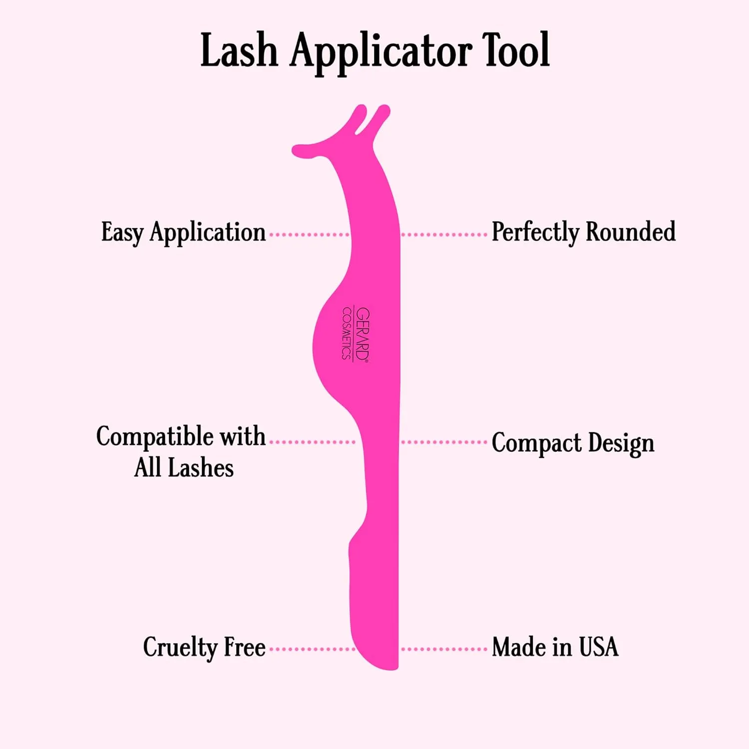 Gerard Cosmetics Lash Applicator Tool, Easy False Eyelash Application, Curved Clamp Lash Tweezers (1 pc)
