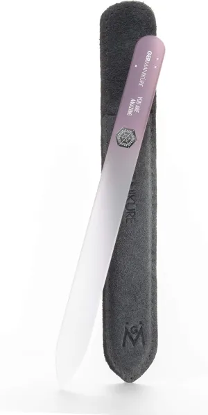 GERMANIKURE Glass Nail File in Suede Sleeve - You are Amazing - Professional Crystal Nail File for Natural Nails - Ideal Manicure & Pedicure Tool for Smooth, Easy Shaping - Nail Care Gift
