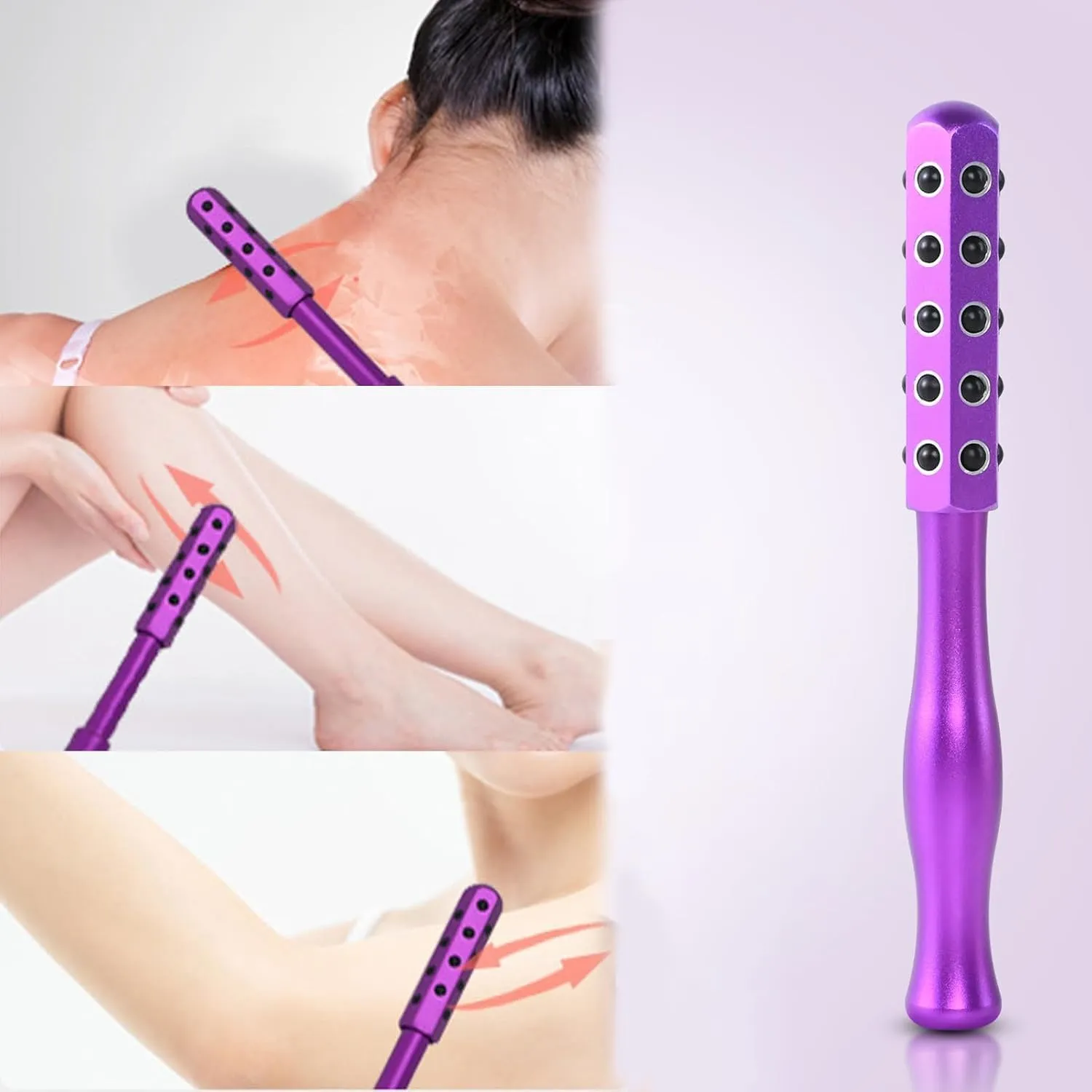 Germanium Stone Face Roller for Up Lifting and Skin Care，Uplift Facial Massaging Beautys Tool,Portable with Ergonomic Handle, Uplift Massaging Beauty Roller，Uplifting Face Massager Roller (Silver)