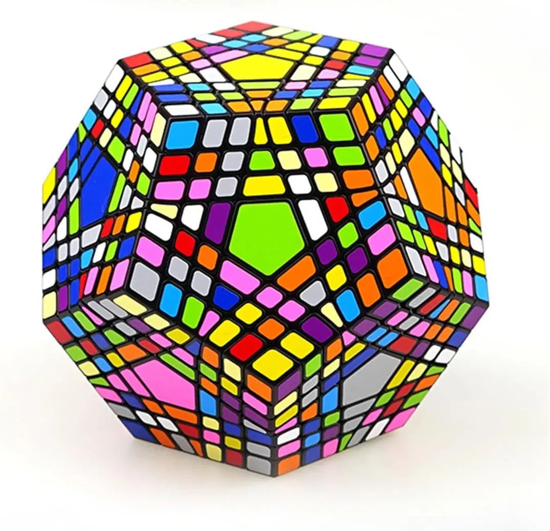 GERRIT Megaminx High Difficulty Speed Cube, Black Sticker Magic Cube 3D Puzzle,7×7