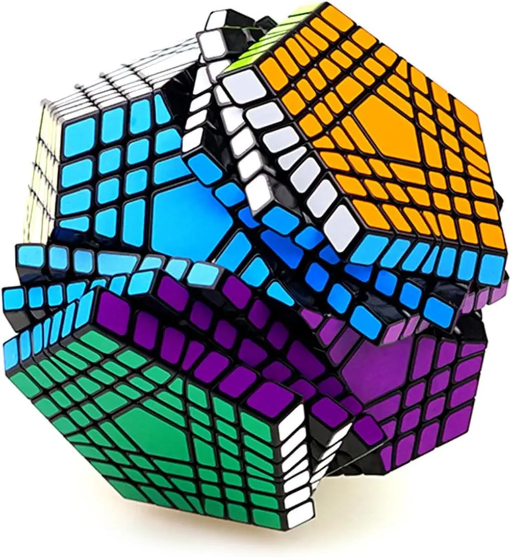 GERRIT Megaminx High Difficulty Speed Cube, Black Sticker Magic Cube 3D Puzzle,7×7