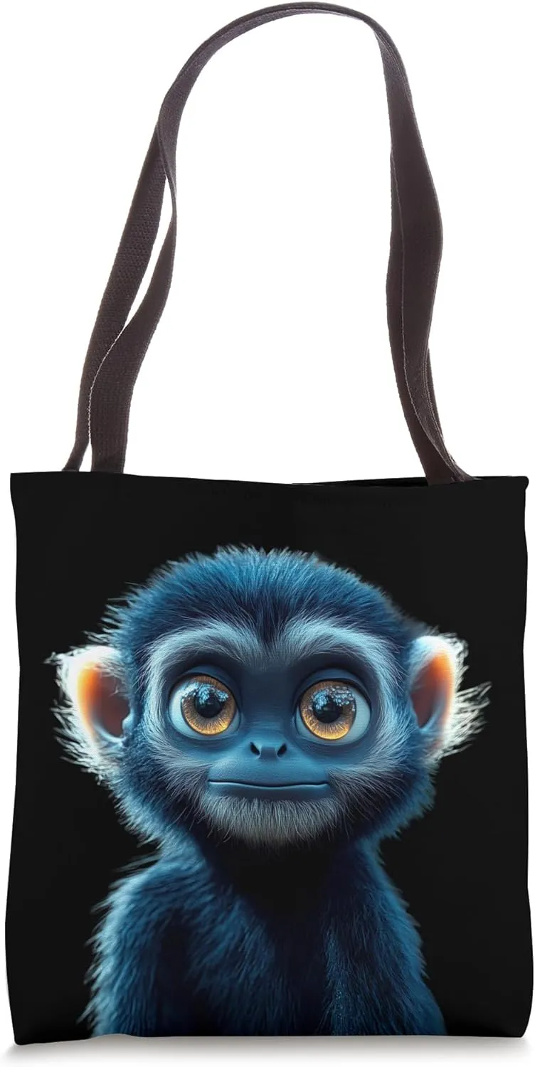 Gibbon Monkey Baby Monkeys Apes Lar Gibbons Cute Monkey Tote Bag