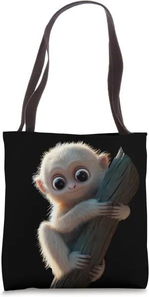 Gibbon Monkey Baby Monkeys Apes Lar Gibbons Cute Monkey Tote Bag