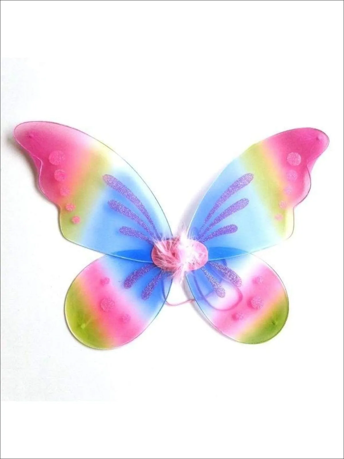 Girls Colorful Glitter Fairy Wings (Multiple Color Options)
