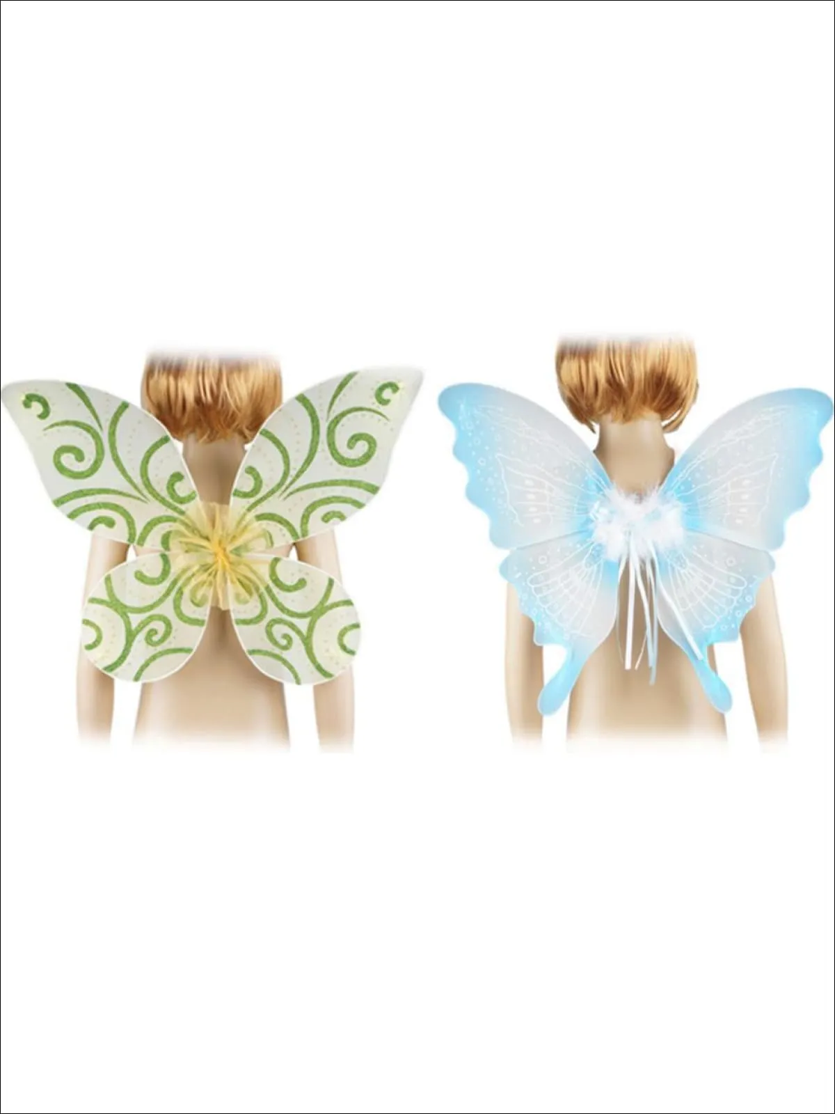 Girls Colorful Glitter Fairy Wings