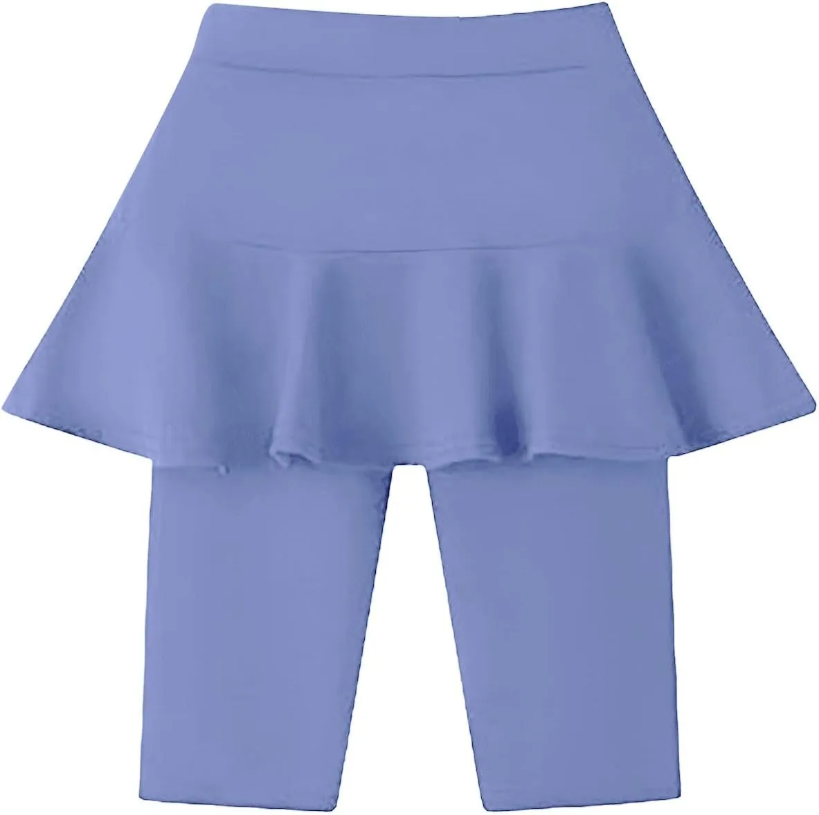 Girls Knee Length Leggings with Skirt Summer Fashion Stretchy Skirt Shorts Ruffle Yoga Pull On Dance Shorts