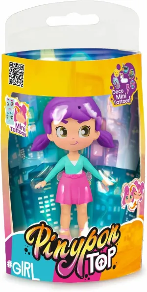 Girls Purple, Girl TOP Violet with Street Style Outfit, 11cm Articulated Arm and Leg Figure, Double-Sided and Interchangeable Clothes and Shoes,  4 Years, Famous (PNN00400)