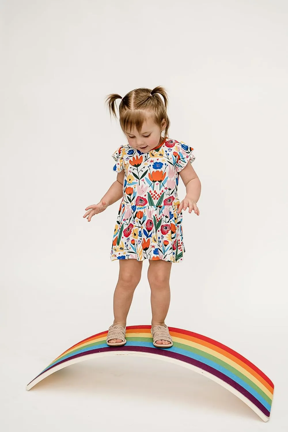 Girls Viscose from Bamboo Twirl Dress, Flutter Sleeve,