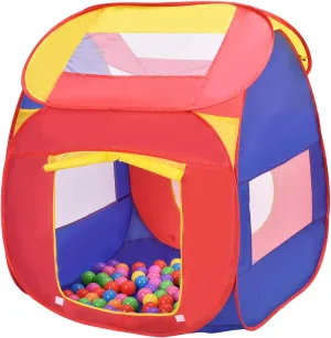 GLACER Ball Pit for Toddlers, Portable Pop-Up Indoor/Outdoor Playhouse for Kids & Toddlers with 100 Balls, Certified Safe & Sturdy Frame, Ventilated Design, Ball Pit Tent for Travel, Group Play