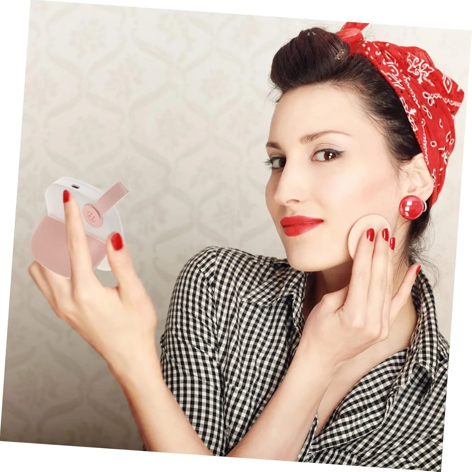GLEAVI 3pcs Led Compact Makeup Mirror Portable Beauty Tool Night Light for Women's Cosmetics