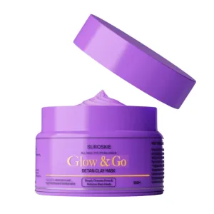 G.l.o.w. & G.o. D.e.-T.a.n. Clay Mask | Kaolin Clay & Kojic Extract | Removes Tan, Dark Spots | Deep Cleansing & Brightening for Glowing Skin | All Skin Types | Men & Women – 50g