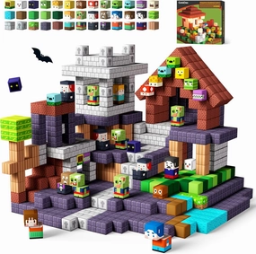 GobiDex 100PCS Magnetic Blocks Game-Based Kid Building Toys for Boys Girls 3 , Build MagWonder World with Zomblock Magnets Cubes, Upgraded STEM Game Sensory Gift for Birthday