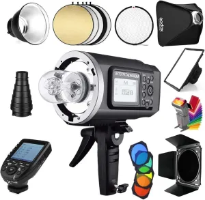 Godox AD600BM Outdoor Flash Strobe Studio Monolight Kit with Xpro-S Wireless Trigger Transmitter Compatible for Sony Cameras, 32"x32" Softbox, Standard Reflector, Snoot (Bowens Mount GN87 1/8000s HSS)