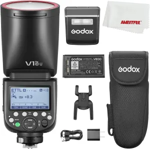 Godox V1 Pro V1Pro C V1Pro-C V1 PRO C USA Version TTL Round Head Camera Flash,76Ws HSS 1/8000s,Built-in Lithium Battery,LED Modeling Lamp, lnnovative External Flash SU-1 for Canon Camera