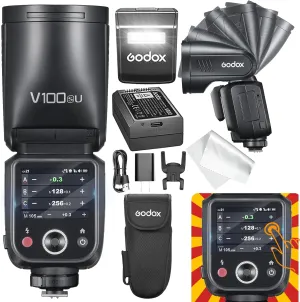 GODOX V100 S GODOX Flash for Sony – Global Shutter,Touchscreen Control,100W TTL Camera Flash GODOXV1 for Sony Upgraded,70 Full Power Consecutive Flashes, Camera Flash for a7iii etc
