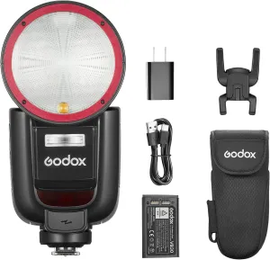 Godox V1Pro-S USA Version Flash for Sony, V1Pro-SU Camera Flash Speedlite with Detachable Sub Flash, USB-C Charge Battery, LED Modeling Light, 2.4G X Wireless 1/8000s HSS TTL Flash Speedlight