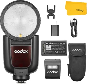 GODOX V1Pro S V1Pro-S TTL Flash for Sony, 2.4G Godox V1 Pro Sony Flash HSS 1/8000s, 2980mAh Li-ion Battery, Detachable Sub Flash SU-1, Support Type-C Charge, External Flash Speedlite for Sony Camera