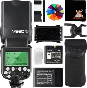 GODOX V860II-N TTL Flash 1/8000s High-Speed Sync 2.4G GN60 Camera Flash Speedlight with Li-ion Battery 1.5S Recycle Time 650 Full Power Flashes for Nikon D3400 D3200 D5300 D5600 D7500 D750