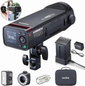 Godox AD200 Pro II Flash Strobe(AD200Pro Upgraded) 2.4G HSS & One-Tap Sync with X3, 1/512-1/1 Power Adjustable, Bi-Color LED Modeling Light, 0.01-1.8s Recycling, 2980mAh Battery (500 Flashes)