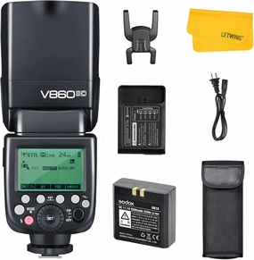 Godox V860II-C V860IIC Camera Flash Speedlite for Canon, 2.4G TTL Flash Speedlight GN60 1/8000s HSS, Rechargable Li-ion Battery, 650 Full Power Flashes, External Flash Compatible for Canon EOS Cameras