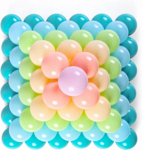 GOGOSO Ball Pit Balls for Toddlers Phthalate-Free BPA-Free Non-Toxic Crush Proof Soft Plastic Play Balls Baby Kids Shape Tent Pool Playhouse Playpen Party Decor,Green Blue Pink Purple Beige,100PCS