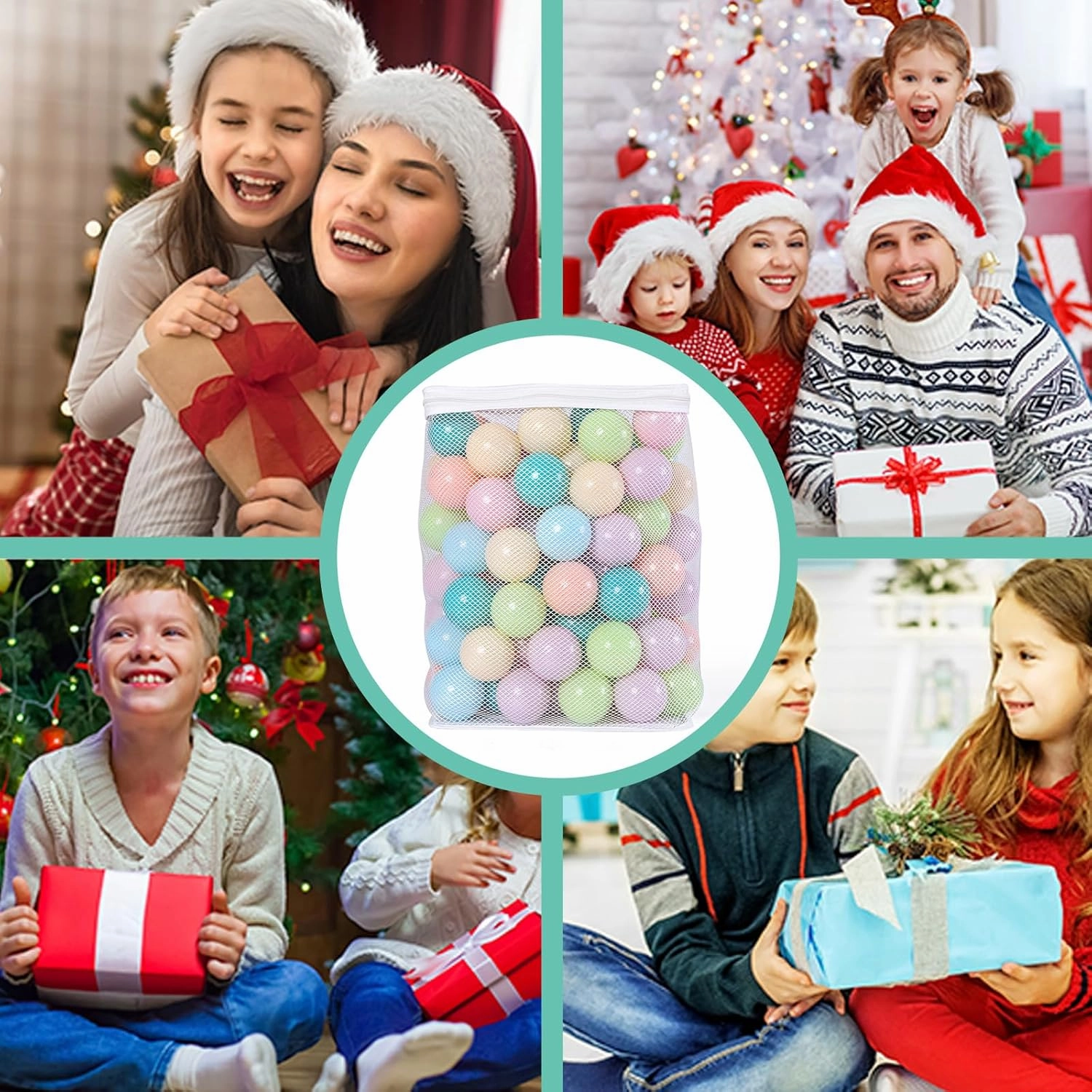 GOGOSO Ball Pit Balls for Toddlers Phthalate-Free BPA-Free Non-Toxic Crush Proof Soft Plastic Play Balls Baby Kids Shape Tent Pool Playhouse Playpen Party Decor,Green Blue Pink Purple Beige,100PCS