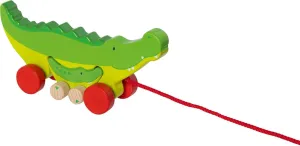 goki 54852 - Cosmo and Croki - Lovingly Designed Wooden Crocodile Duo for Pulling
