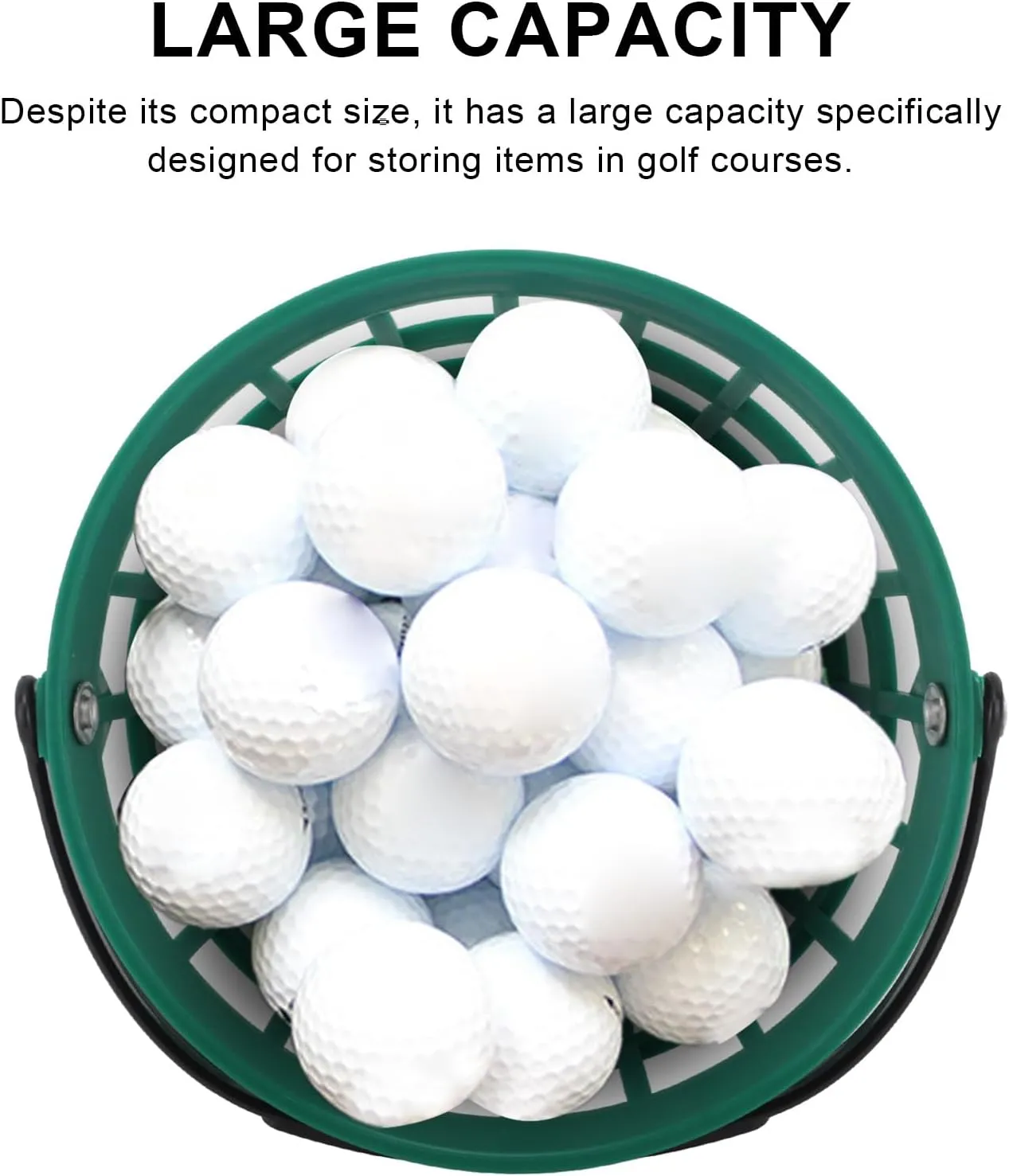 Golf Ball Basket, Nylon Plastic Golf Ball Bucket Golfball Container with Handle Ball Holder Contains Portable Golf Ball Holder Golfball Bucket for Stadium