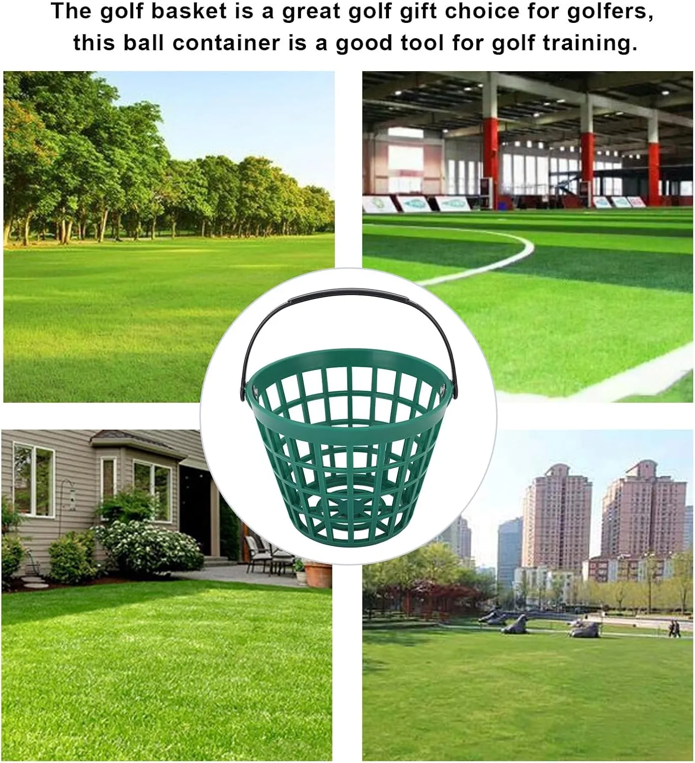 Golf Ball Basket, Nylon Plastic Golf Ball Bucket Golfball Container with Handle Ball Holder Contains Portable Golf Ball Holder Golfball Bucket for Stadium