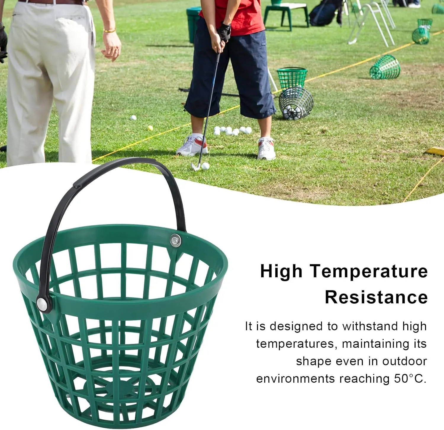 Golf Ball Basket, Nylon Plastic Golf Ball Bucket Golfball Container with Handle Ball Holder Contains Portable Golf Ball Holder Golfball Bucket for Stadium