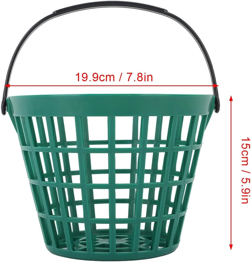 Golf Ball Basket, Nylon Plastic Golf Ball Bucket Golfball Container with Handle Ball Holder Contains Portable Golf Ball Holder Golfball Bucket for Stadium