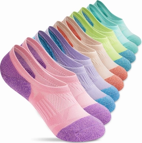Gonii No Show Socks Womens Athletic Compression Running Low Cut Cushioned Socks 5 Pairs