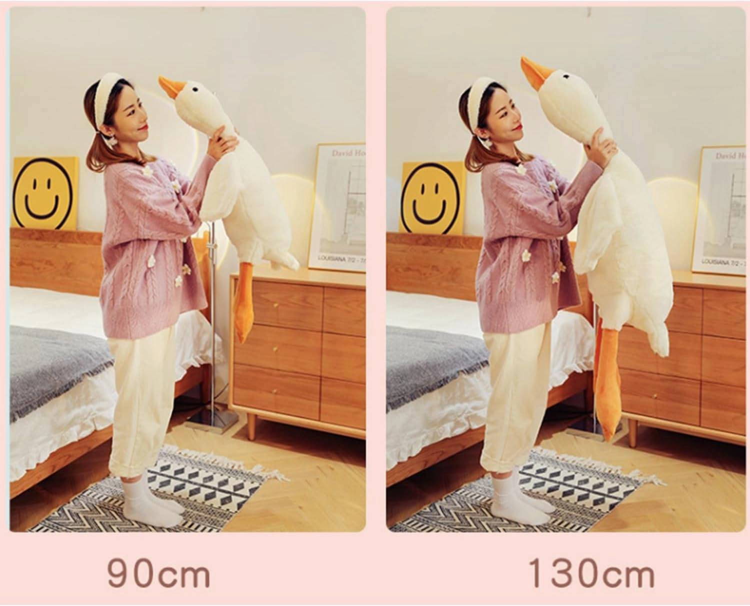 Goose Stuffed Animal Plush Pillow Big Duck Plushies Doll Cute Toy Goose Plush Xmas Gifts 20'' (35.4inch, White Goose)