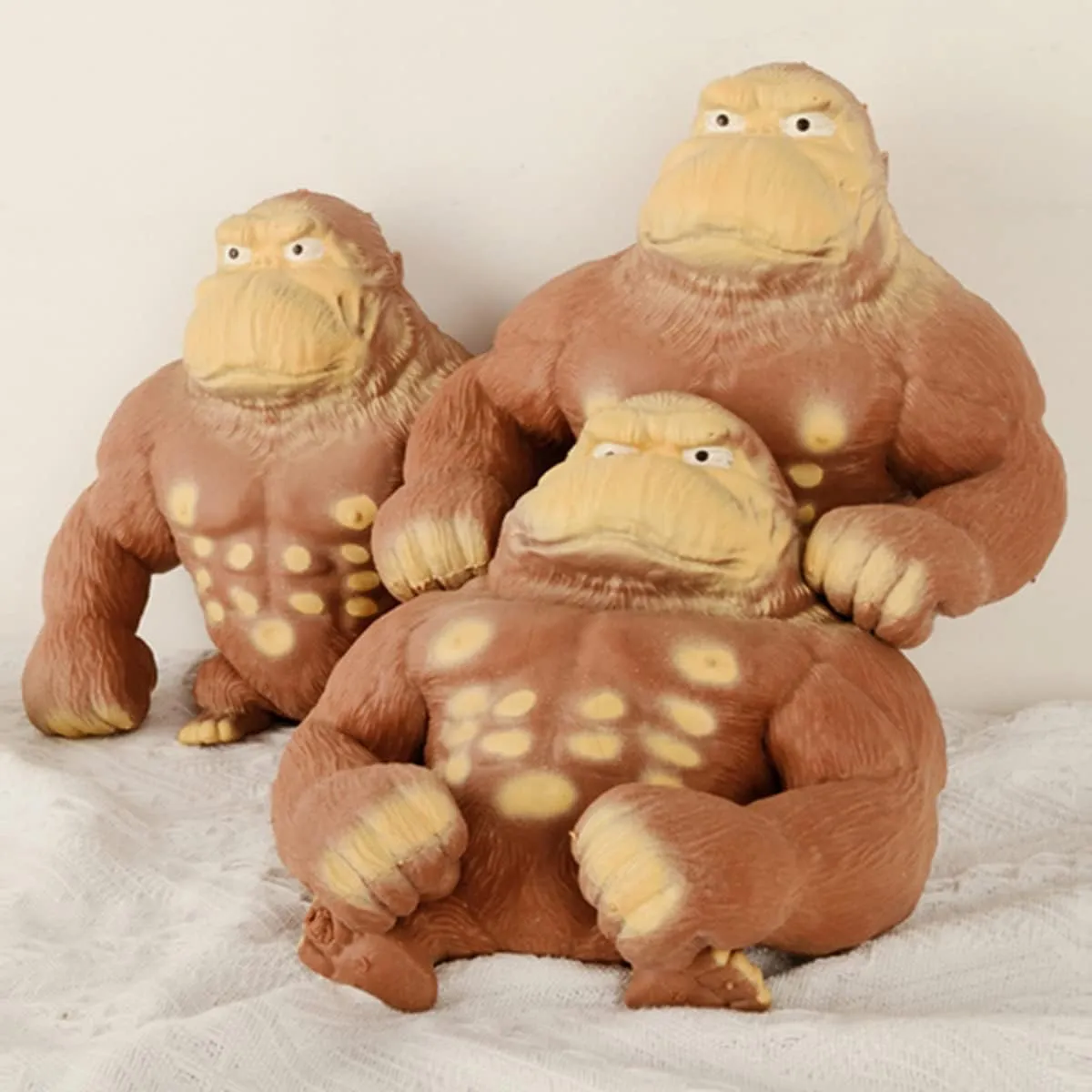 Gorilla XL Stretchy Latex Decompression Doll, Soft Animal Squishy Toy for Adults & Kids