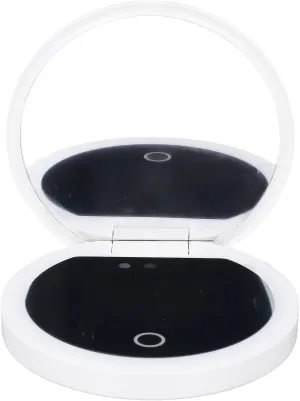GOWENIC HD Camera Mirror with, 2X Magnification Compact Makeup Mirror, LED Light Control for Travel, Outdoor